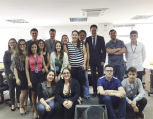O presidente Renato Pedroso com os Talentos e os Agentes de Inovação