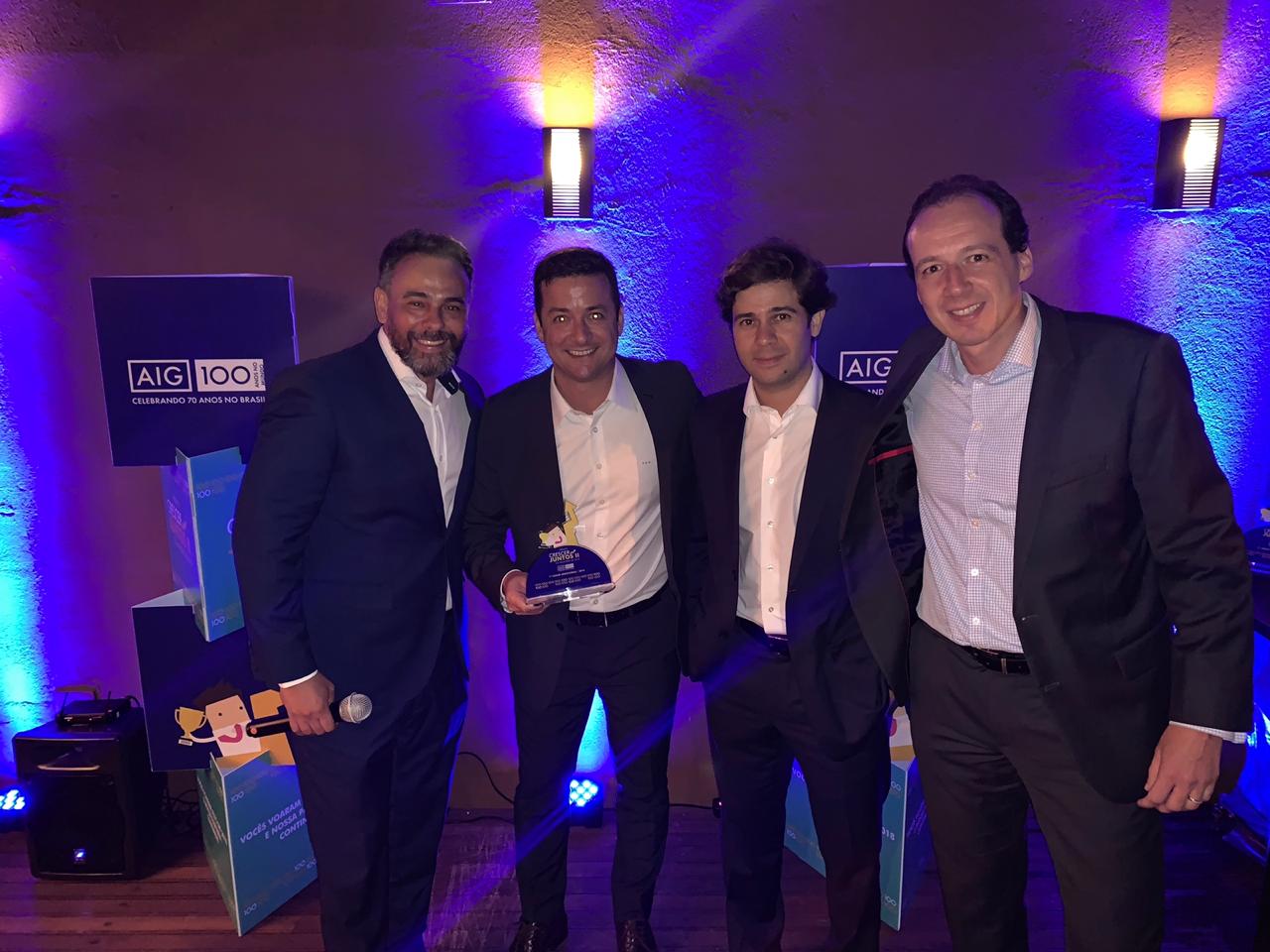 Augusto Assis, Diretor de Sinistros da AIG, Carlos Eduardo Ribeiro, Selletiva, Rodrigo Valadares, Gerente de Middle Market da AIG e Fabio Oliveira, CEO AIG.