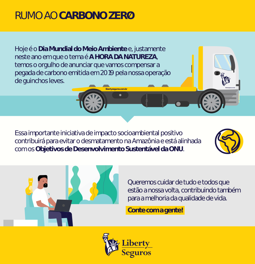 Liberty neutraliza 100% do carbono emitido por guinchos em atendimentos da assistência 24h / Divulgação