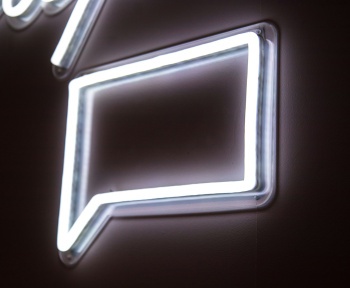 white neon light signage on wall