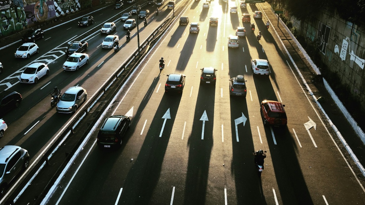 aerial photography of highway road