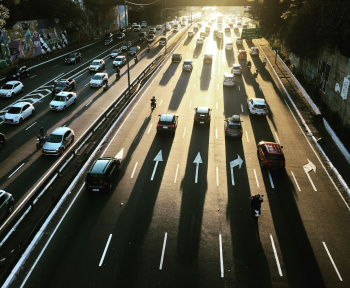 aerial photography of highway road