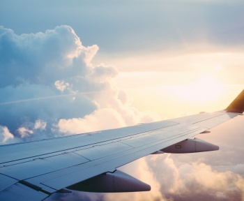 aerial photography of airliner