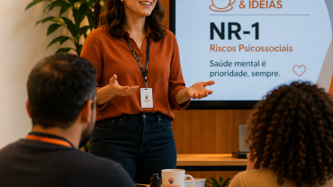 Colaboradores da CAPEMISA em reunião online sobre gestão de riscos psicossociais e saúde mental.