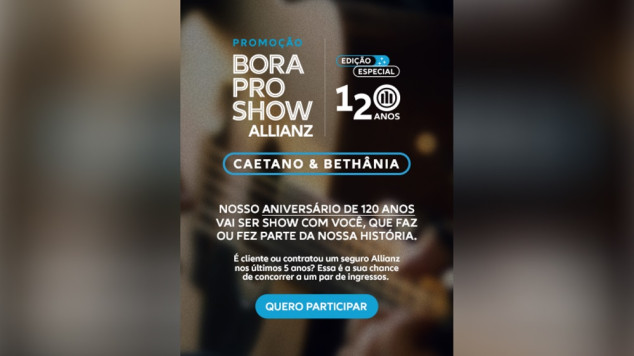 Para celebrar 120 anos no Brasil, Allianz sorteia ingressos para show com ícones da música nacional / Divulgação